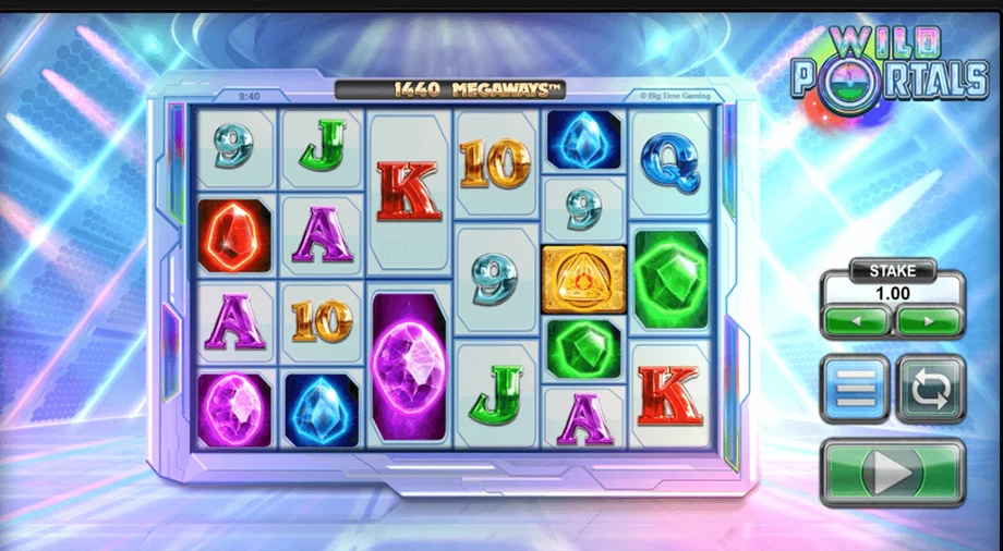 Captura del juego Wild Portals, tragamonedas de Big Time Gaming disponible en 1win