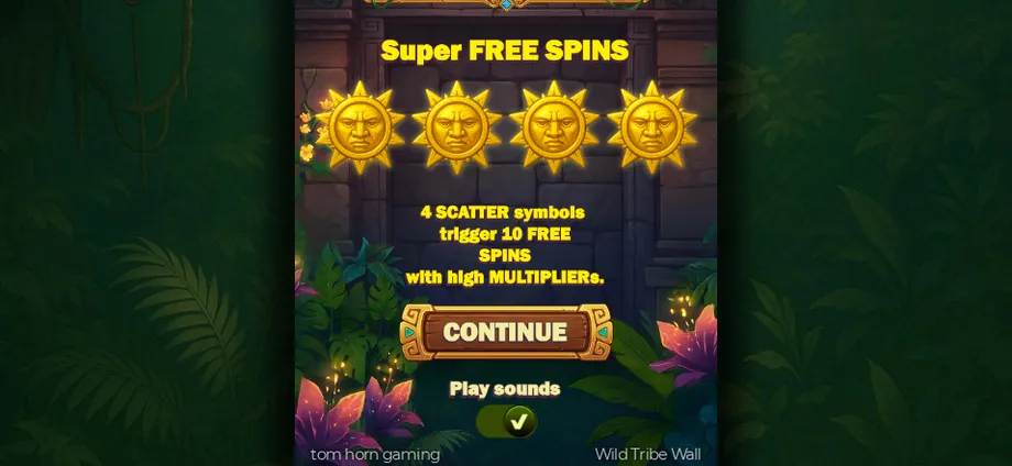 Captura del juego Wild Tribe Wall, tragamonedas de Tom Horn Gaming disponible en 1win