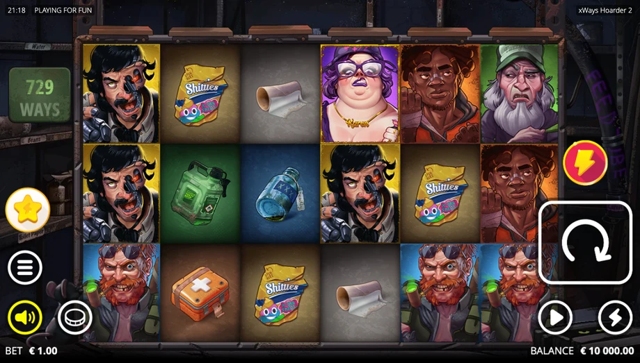 Captura del juego xWays Hoarder 2, tragamonedas de Nolimit City disponible en 1win