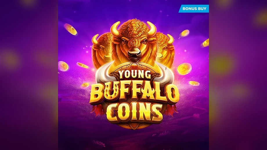 Banner de Young Buffalo Coins Special, tragamonedas de Evoplay disponible en 1win
